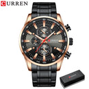 CURREN Man Watches Luxury Sporty Chronograph Wristwatches for Men Quartz Stainless Steel Band Clock Luminous Hands