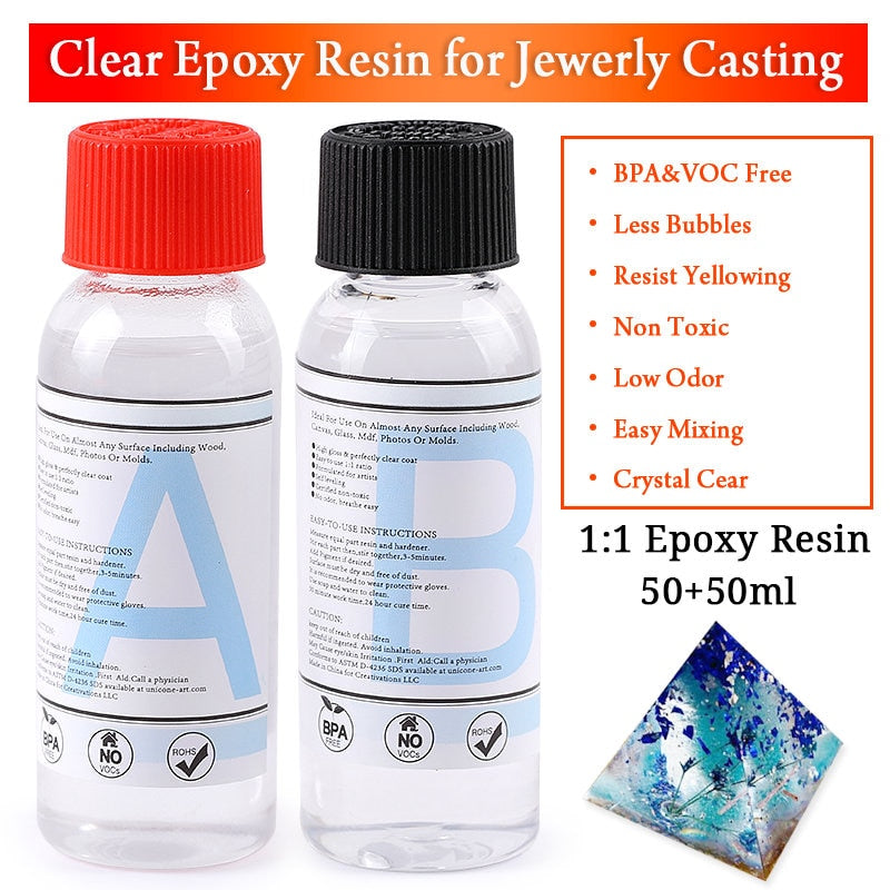 Transparent Epoxy Resin Casting Molds Kit Silicone Mold With Epoxy Glue For Earring Keychain Jewelry Making DIY Moule Silicone
