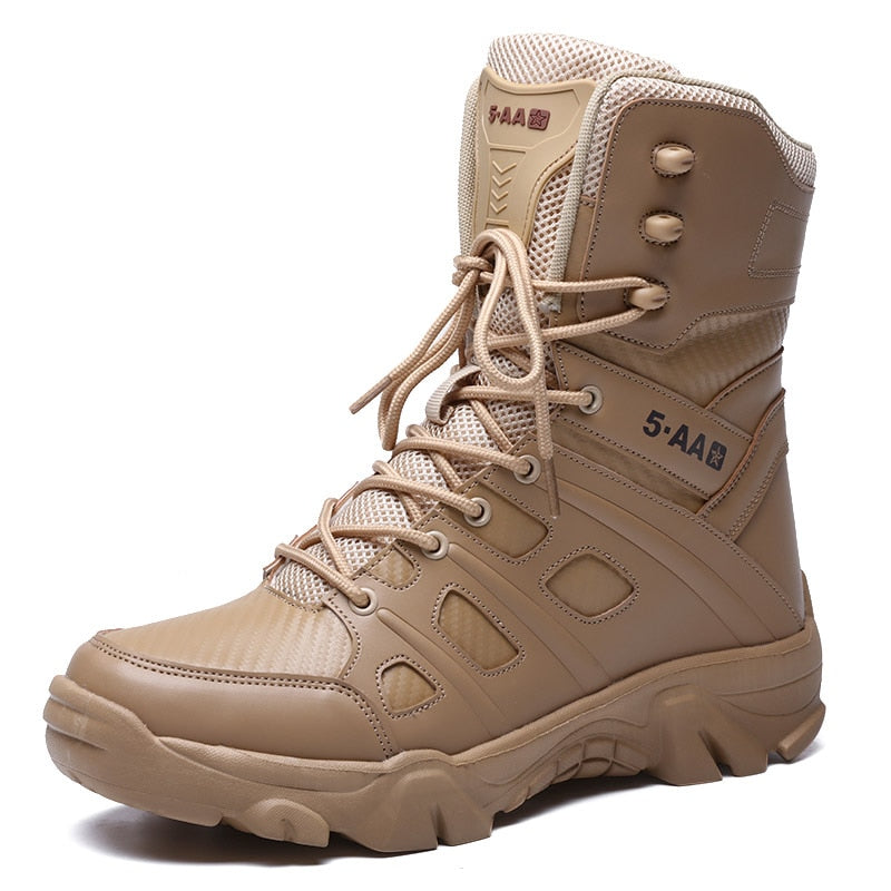 Military Tactical Mens Boots Special Force Leather Waterproof Desert Combat Ankle Boot Army Work Men&