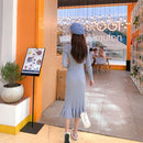 Long Sweater Dress Women Maxi Dress Knit Fishtail Long Winter Dresses Loose Women Clothing