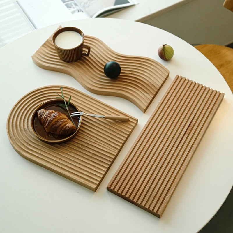 Wasser Ripple Brot Dessert Tablett Schneiden Schneidebrett Kreatives geometrisches Design Platzierung Platte gebogene Oberfläche Kunstform