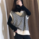 Hirsionsan V Neck Knitted Sweater Vest Women 2021 New Korean Cashmere Loose Vest Pullovers Female Solid Sleeveless Knitwear