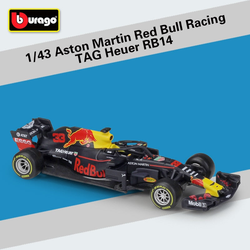 Bburago 1:43 2021 F1 Red Bull Racing RB16B 33 # Verstappen 11 # Sergio Perez Fórmula uno Simulación aleación súper modelo de coche de juguete