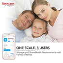 Sinocare Smart Body Fat Composition Scale Bathroom Scale Test 12 Body Date Mass BMI Health Weight Scale LED Display Bluetooth