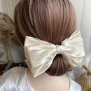 2021New Satin Oversized Bow Hairpin Barrette Hair Clip Ponytail For Women Girl Elegant Headwear Hairpins Hair White Acessories