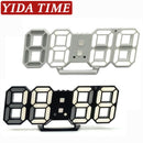 Digital Wall Clock 3D LED Alarm Clock Electronic Desk Clocks with Large Temperature 12/24 Hour Display