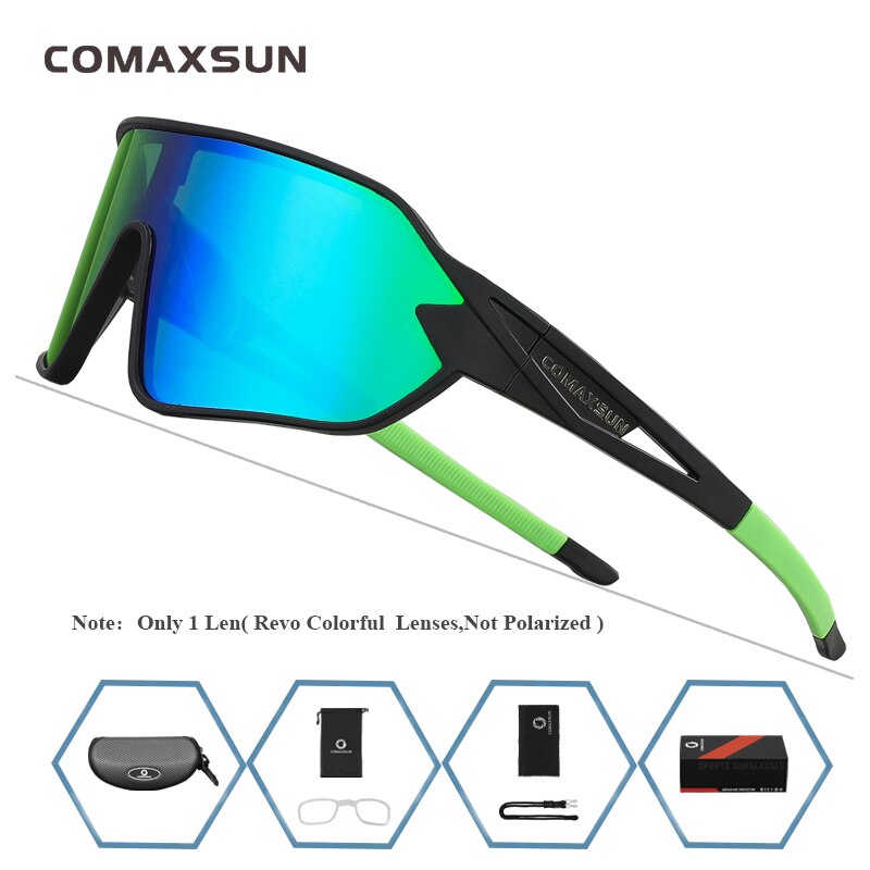 COMAXSUN Polarisierte Fahrradbrille 5 Linsen MTB Rennrad Sport Spiegel Sonnenbrille Reitbrille Anti-UV400 Fahrradbrille