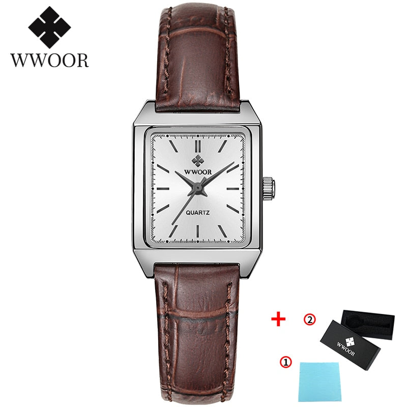 Montre Femme 2022 WWOOR, relojes de marca de lujo para mujer, reloj pequeño rectangular a la moda, vestido de cuarzo para mujer, pulsera para mujer, reloj de pulsera