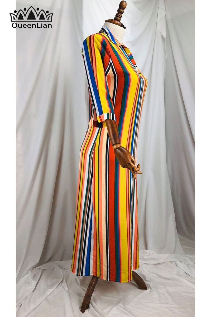 Neue Mode Hemdkragen Afrikanischer Chiffon lose lange Dashiki traditionelles Partykleid für die Dame (CPXF04)