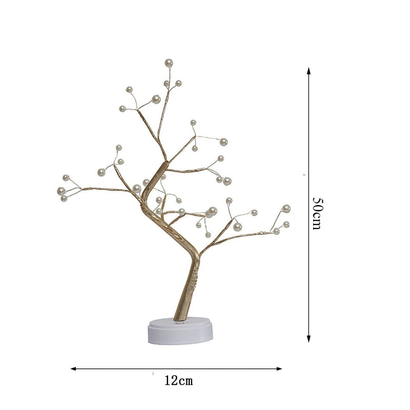 LED Copper Wire Tree Shape Night with Touch Sensor Switch Decoration Battery USB Led Table Lamp Table Light