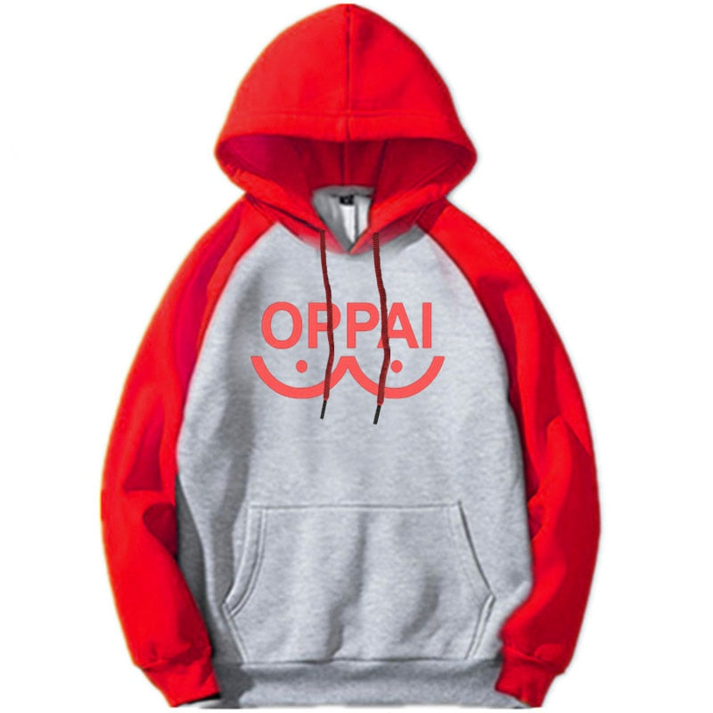 NEW Anime One Punch man Saitama Oppai Hoodie Hooded Women Men Sweatshirt Hoodie Cosplay Costume New Splice Hip Hop Pullover 2020