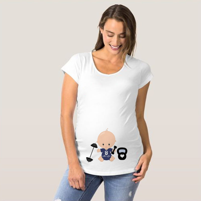 Baby printing Pregnant Women T-Shirt Funny Pregnancy Shirts for Trendy Moms Cute Pattern Print Maternity Shirt Short Sleeve Tops