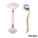 Slimming Massager Rose Quartz Roller Natural Jade Roller Microneedle Roller Jade Spatula Three-piece Skin Care Facial Massager