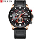 Reloj cronógrafo de moda CURREN, reloj de cuero para hombre, relojes deportivos informales para hombre, reloj de pulsera de cuarzo, reloj Masculino