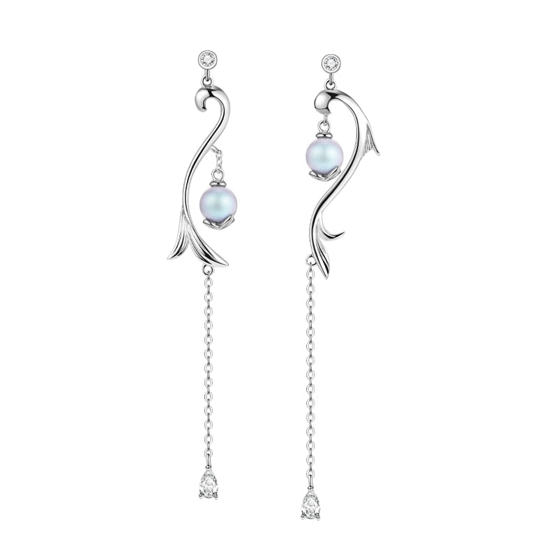 Thaya 100% S925 Sterling Silber Baumeln Ohrring Licht Lila Baumeln Hohe Qualität Für Frauen Ohrring Chinesische Serie Edlen Schmuck