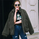 Chaqueta de otoño invierno abrigos femeninos 2022 nueva moda coreana zip teddy fur mujeres abrigo mujer chaquetas casuales mujer pusheen