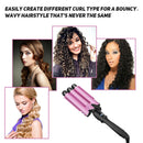Ihongsen LCD Curling Iron Ceramic Modeling Tool Curling Iron Electric Hair Curler Roller Curling Wand Pink Egg Curls