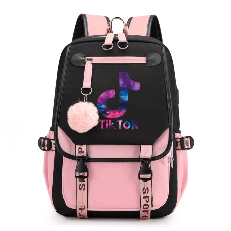 Mochila TikTok, mochilas escolares luminosas para adolescentes, niños y niñas, Mochila para ordenador portátil, Mochila Escolar de viaje de gran capacidad