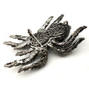 Vintage Statement 10-beinige große schwarze Kristall-Strass-Spinnen-Broschen riesige gefährliche Käfer-Anstecknadel für Halloween-Party-Schmuck