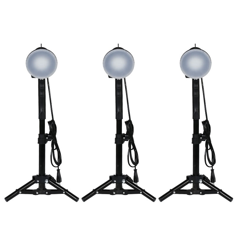 Lámpara LED para estudio de fotografía, bombilla para retrato, caja suave, bombilla de luz de relleno con soporte de luz de 37CM, trípode para estudio fotográfico