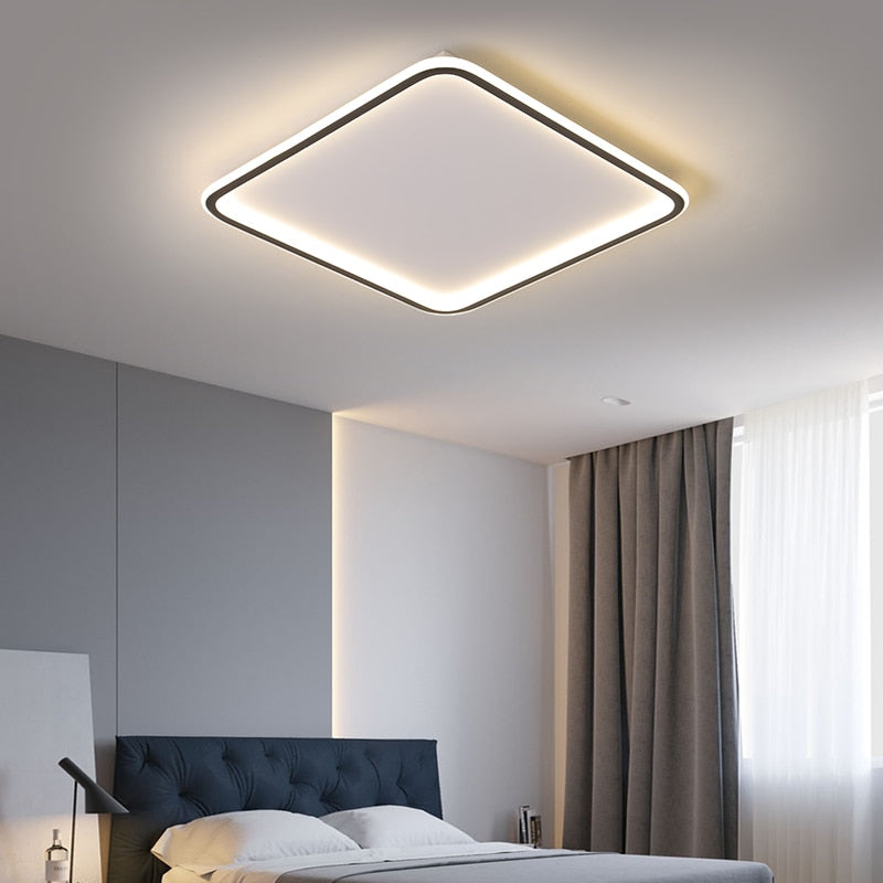 Luces LED de techo para sala de estar, accesorios de dormitorio, anillo, iluminación dorada moderna para dormitorio, decoración interior del hogar, lámpara de plafón Lustre