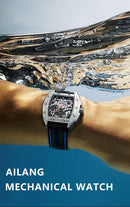 2020 new AILANG automatic mechanical men military luxury brand-name business hollowed out waterproof gents watches Rubber strap