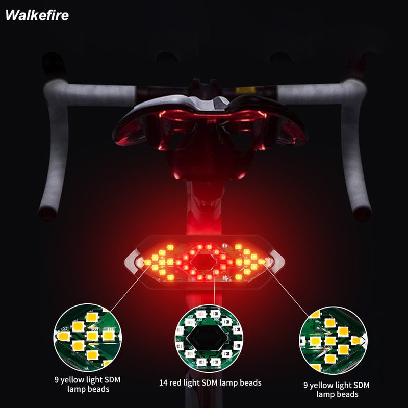 Remote Control Rear Alarm Bicycle Light USB Smart Taillight MTB Road Cycling Turning Signal Warning Lamp Safety Warning led Lamp