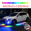 Niscarda 4PCS 12V IP65 App Control RGB Tira de LED debajo del automóvil 60 90 120cm Tubo Underglow Underbody System Luz de neón