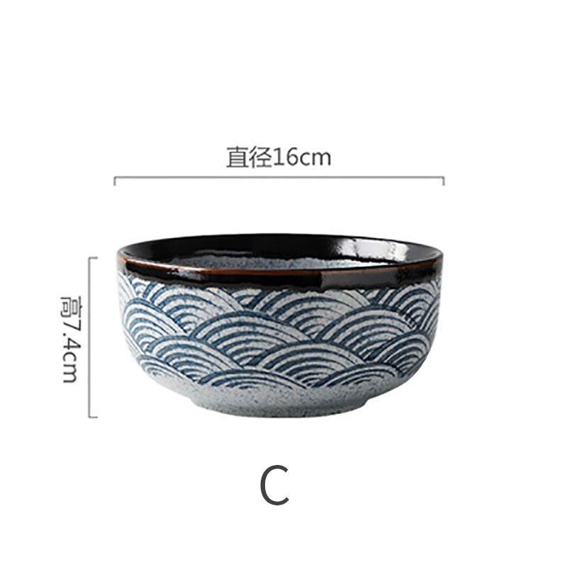 RUX WORKSHOP Japanese ceramic rice bowl Ramen bowl salad Noodle soup bowl Restaurant kitchen tableware Kitchen utensils Pasta