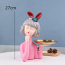 Cute creative Bouquet Girl Ornaments Sculpture Statue gifts Living Room TV cabinet Flower arrangement Modern Home Decoration