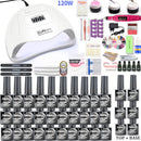 Maniküre-Set mit UV-LED-Nagellampe 120 W / 54 W Nagel-Set 30/20 Farben Gel-Nagellack-Kit-Sets Werkzeugset mit Nagelbohrmaschine