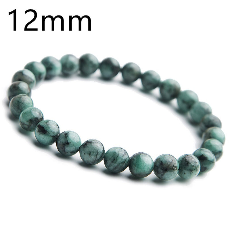 Echtes natürliches grünes Smaragd-Kristallperlen-Armband 7 mm 8 mm 9 mm 10 mm Edelstein-Frauen-Stein-seltenes Armband Schmuck AAAAA