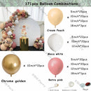 Doubled Dust Pink Boho Wedding Engagement Decoration Chrome Rose Gold Nude Balloons Garland Ballon Arch Global Birthday Decor
