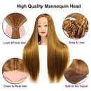 Mannequin Head With 100% High Temperature Fiber Hair 65cm Bride Hairdressing Training Wig Head With Stand Cosmetology Doll Head