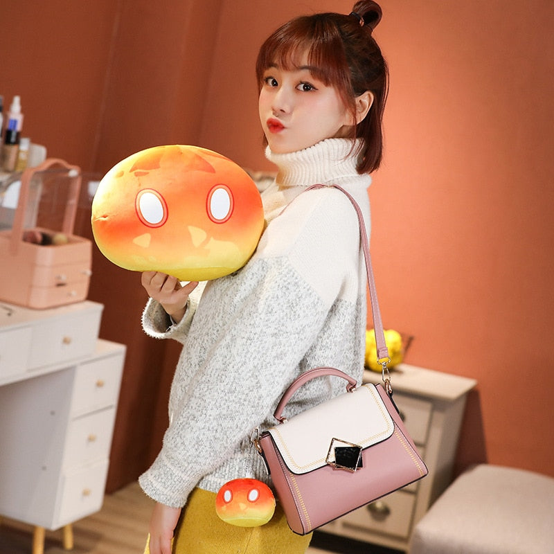 Anime Velvet Cartoon Pendant Game Genshin Impact Cosplay Slime Plush Pillow Project Elements Kids Toys Girls Gifts Spinning Ball