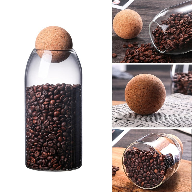 Borosilicate Transparent Lead-Free Glass Sealed Can Storage Tank Grains Storage Jar Creative Cork Tea Containers