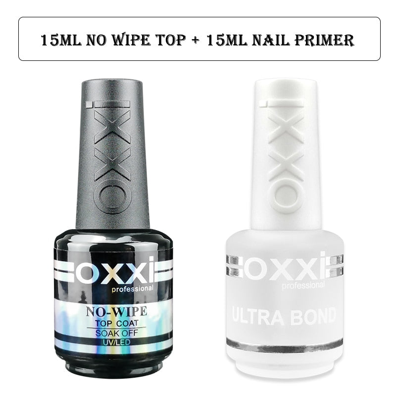 oxxi Latest 15ml Nail Rubber Base Coat Semi Permanant UV Gel Varnishes Primer for Nails Matte Top Coat Nail Art Base Top Gellak