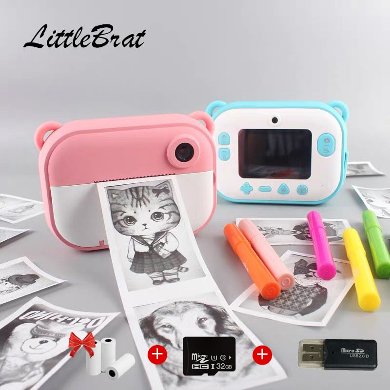 Children Camera For Kids Instant Camera 1080P Digital Camera For Children Photo Camera Toys For Girl Boy Birthday Gifts