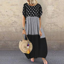 ZANZEA Bohemian Polka Dot Printed Long Dress 2022 Women's Summer Sundress Casual Short Sleeve Plaid Party Vestido Robe