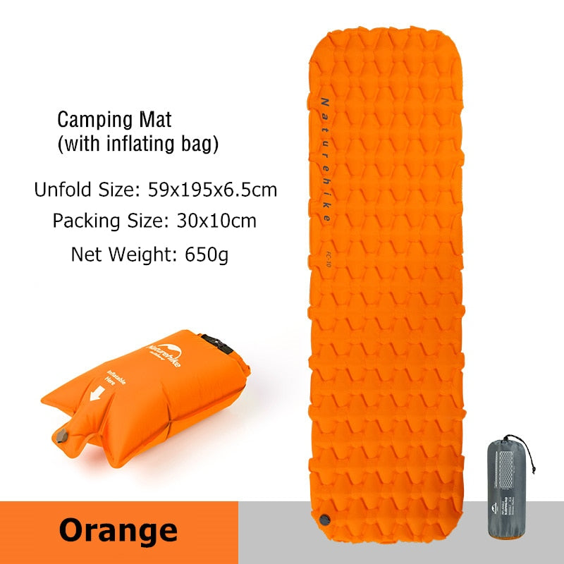 Naturehike Inflatable Mattress Air Mattress Camping Mat Ultralight Camping Mattress Sleeping Mat Camping Bed Nylon Sleeping Pad