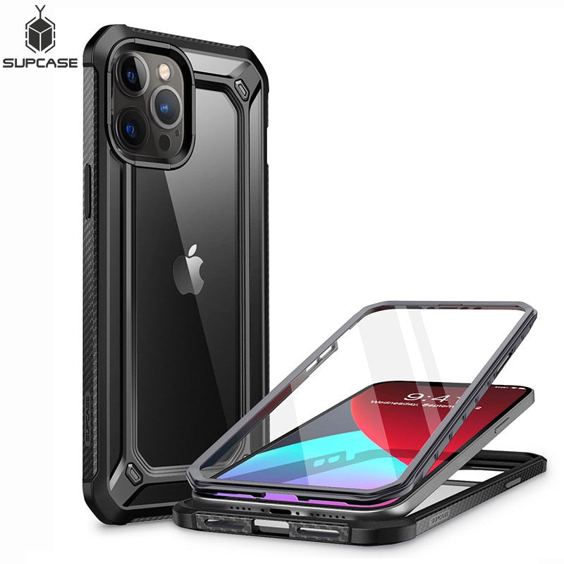 SUPCASE para iPhone 12 Pro Max Case 6.7 pulgadas (versión 2020) UB EXO Pro Hybrid Clear Bumper Cover CON protector de pantalla incorporado