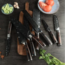 Stainless Steel Chef Knife Set with Knife Cover Case Sheath 8 Pcs  Cleaver Slicing Damascus Veins  Survive  Kitchen Knives Set