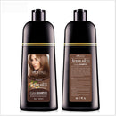 500ml Essence Black Hair Dye Shampoo Covering Hair Permanent Hair Color Dye Shampoo Natural Argan Oil Essence Instant