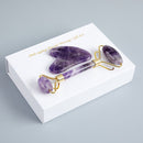 Amethyst Massager For Face Lift Up Jade Stone Roller Natural Crystal Stone Slimming Thin Chin Facial Beauty Skin Care Tool