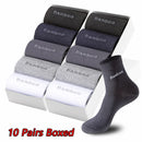 10Pair Gift Boxed Men Bamboo Socks Brand Comfortable Breathable Casual Business Men's Crew Socks High Quality Guarantee Sox Male