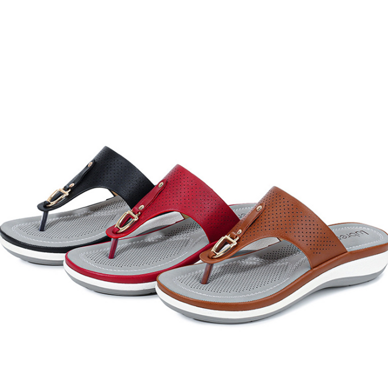 Art- und Weisebeiläufiger Strand-Frauen-Pantoffel-Sandelholz-2020 neue Schuhfrauen-Sommer-Haus-flache bequeme Flip-Flops beschuht weibliches hy637