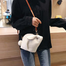 Bolso bandolera pequeño de piel sintética con diseño de conejito blanco como la nieve para mujer, bolsos de moda 2020, bolsos de mano, bolso de hombro, Mini bolsos de mano
