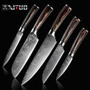 XITUO 2-5-teiliges Set Küchenmesser Damast-Laser-Edelstahlklingen Kochmesser Santokumesser Gebrauchsmesser Schälmesser Werkzeuge