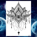 Pegatinas de tatuaje temporal de estilo veraniego, pluma de flor rosa para mujer, tatuajes falsos para hombre, tatuajes artísticos para brazo corporal, Lobo Tribal, León, Henna