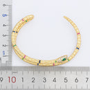 Nidin European and American Fashion Copper Cubic Zircon Opening Cuff Adjustable Snake Bangle Jewelry For Women Girls Fine Gift